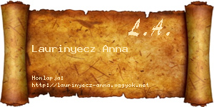 Laurinyecz Anna névjegykártya
