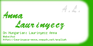 anna laurinyecz business card